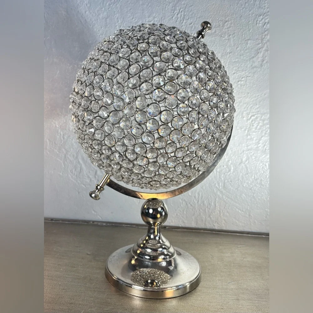 Crystal Globe Decor with Silver Stand - Picture 1 of 13